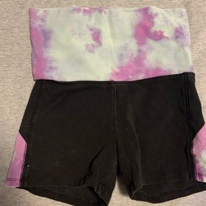 Pink high waisted workout shorts